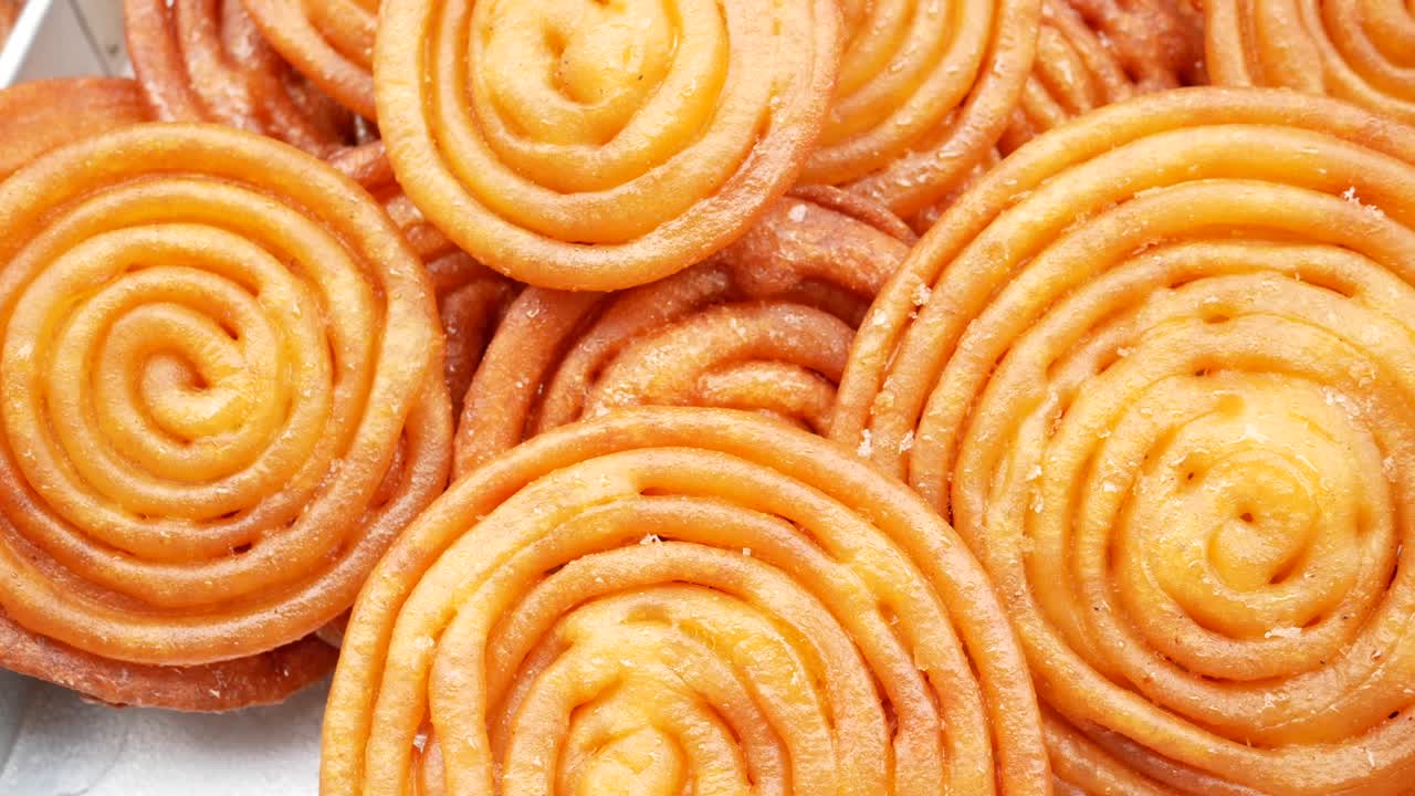 Jalebi indian sweet food on a plate ,