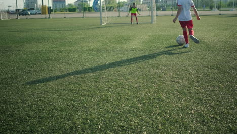children playing soccer