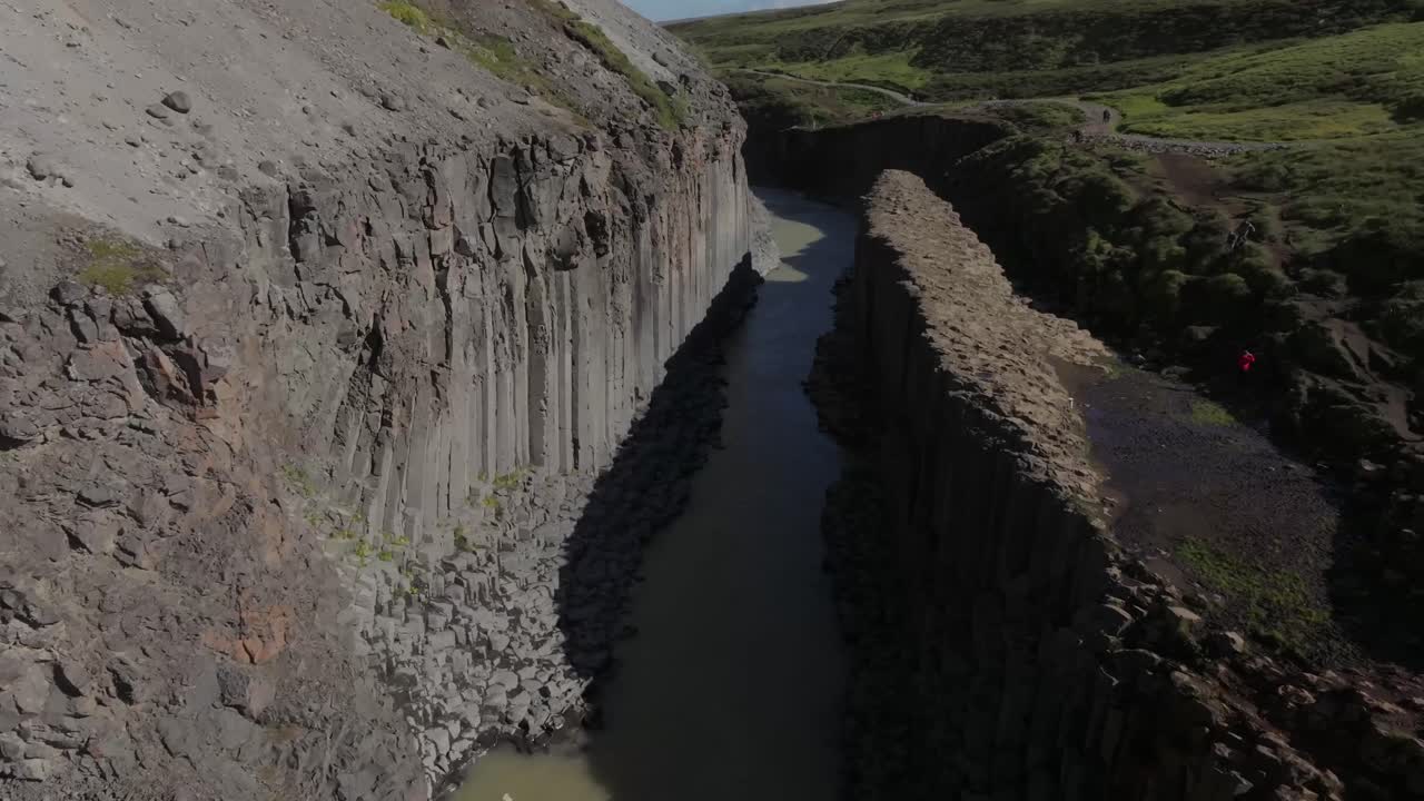 Aerial drone view of the landscape of Iceland