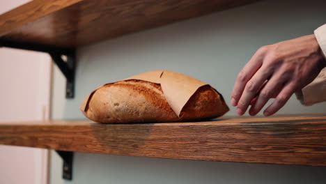 bread on wooden shelves