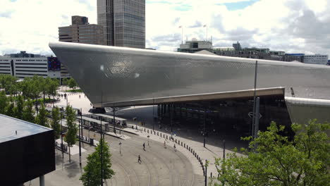 modern train station in a european city