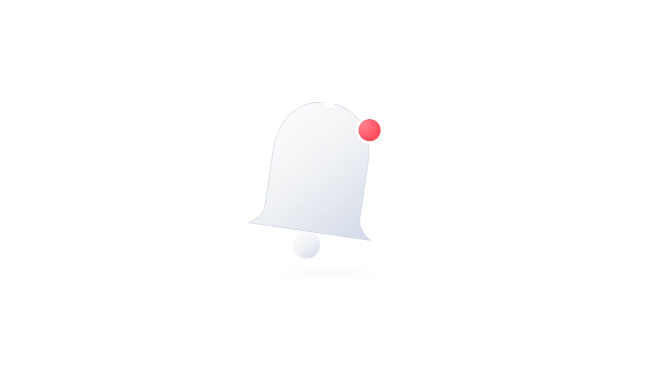 Animated Notification Bell Icon with Red Alert Dot