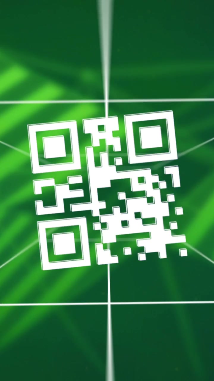 Animation of data processing with qr code over connections