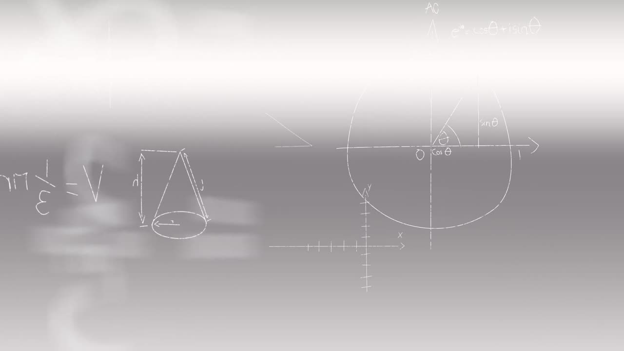 animación de ecuaciones matemáticas sobre un fondo blanco