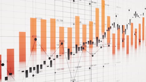 gráfico estadístico con el concepto de finanzas empresariales, renderización en 3d.