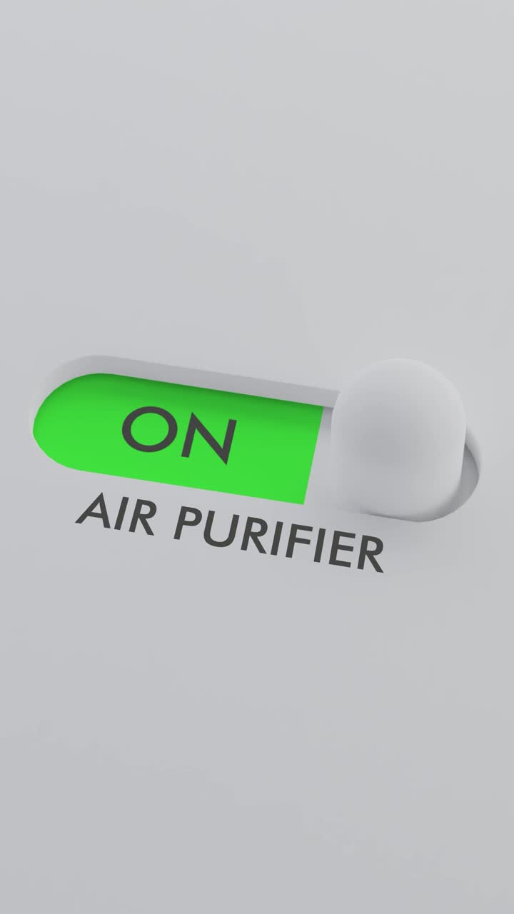 encendiendo el interruptor vertical del purificador de aire