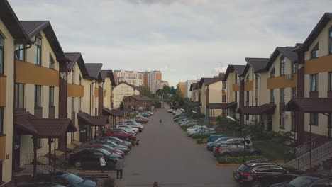 residential area with parking lots