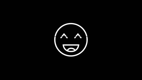 línea sonrisa hud símbolo holográfico en pantalla de televisión digital vieja animación de glitch de bucle sin costuras. corazones. retro dinámico y alegre. imágenes de video coloridas y vintage.