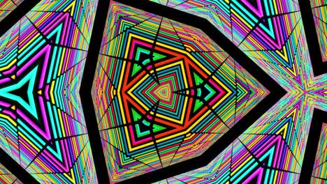 fondo simétrico abstracto en bucle, elementos 3d se encienden como bombillas con luz de neón multicolor. bg para espectáculos o eventos, exposiciones, festivales o conciertos, videos musicales, bucle vj para clubes nocturnos.