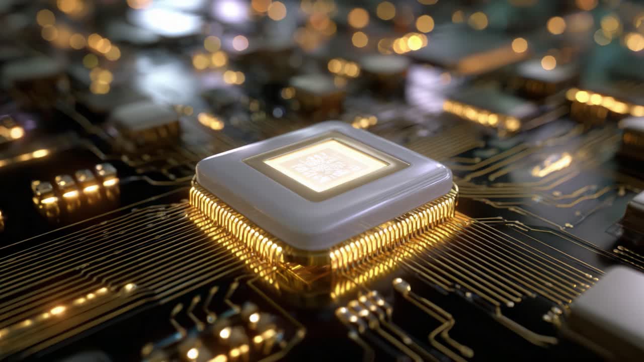 Exploring the Intricate World of Technology: A Close-Up View of a Microprocessor Surrounded by Complex Circuitry and Glowing Connections, Showcasing the Marvels of Modern Electronics and Innovation