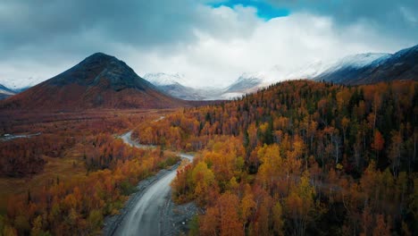 aerial view of the khibiny mountains in kola peninsula in russia