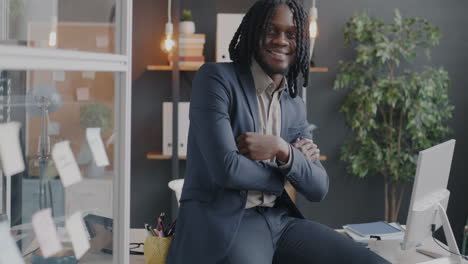 confident businessman in modern office