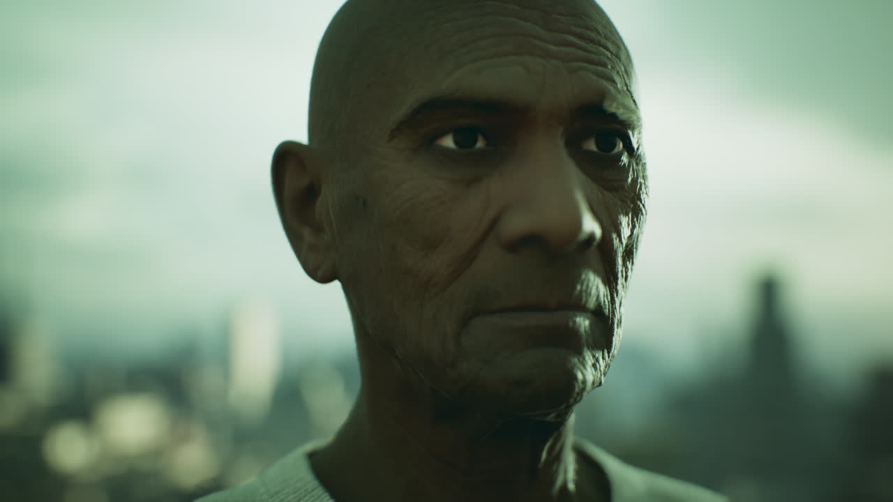 anciano asiático en la ciudad