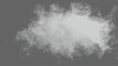 Animation-Einer-Weißen-Rauchwolke,-Die-Auf-Schwarzem-Bis-Weißem-Hintergrund-Erscheint-Und-Verschwindet