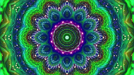 patrones de secuencia de caleidoscopio. el bucle del mandala de la flor.