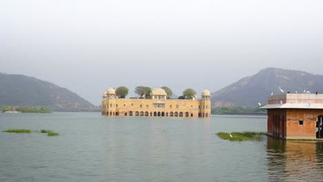 pan shot of jal mahal at jaipur in rajasthan india