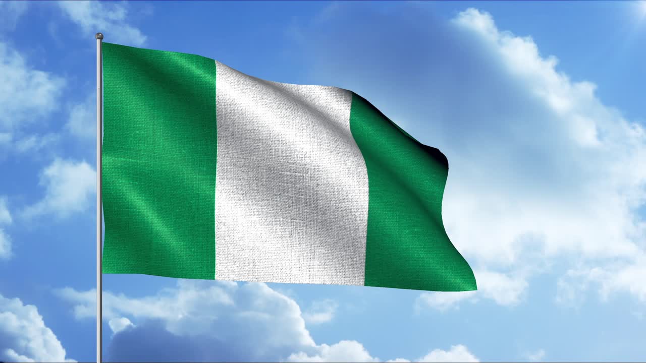 Nigerias nationalflag vajende i vinden