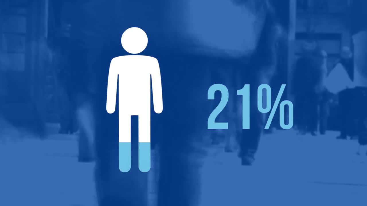 мужская форма и цифры, заполняющиеся цветом