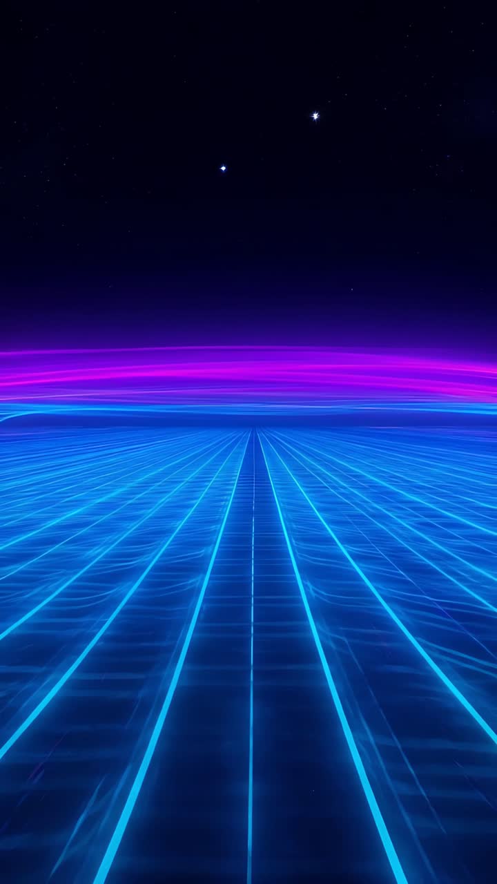 Retro-futuristico Sci-Fi Retrowave Griglia Neon 4K