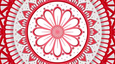 elementos de diseño decorativo girando mandala de color rojo y blanco. patrones con ornamento geométrico. símbolo ornamental circular.