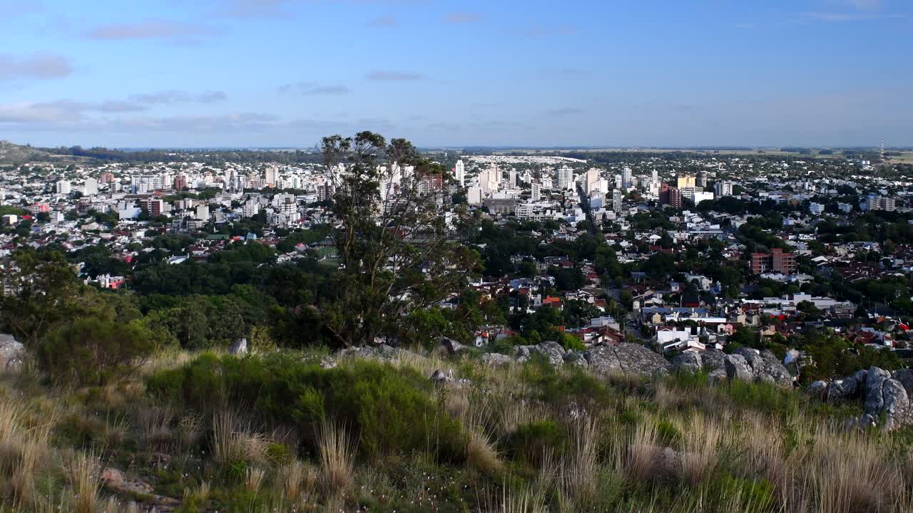Landscape View Of The Tandil City In Argentina From The Sierra de la Ventana -wide shot