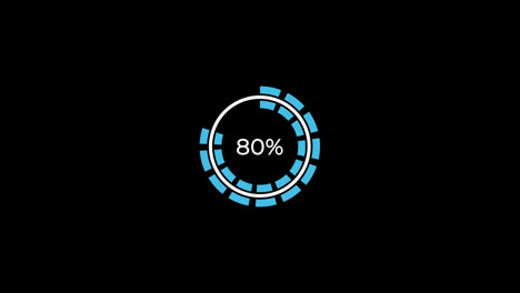 Gráfico-Circular-De-0-A-80%-De-Porcentaje-De-Infografías-Cargando-Anillo-Circular-O-Transferencia,-Descarga-De-Animación-Con-Canal-Alfa.