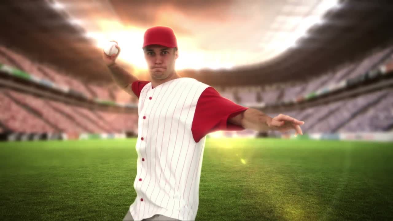Baseball pitcher throwing a ball