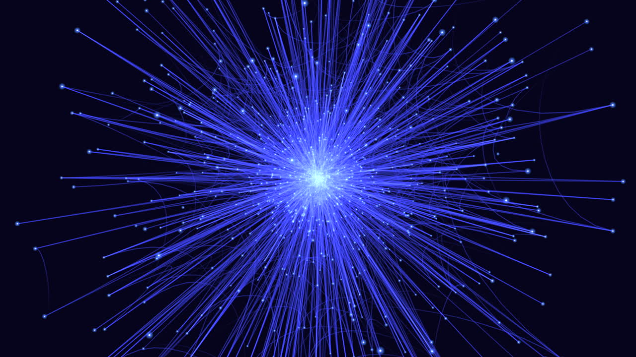 Vibrant burst of blue energy with radiating light lines