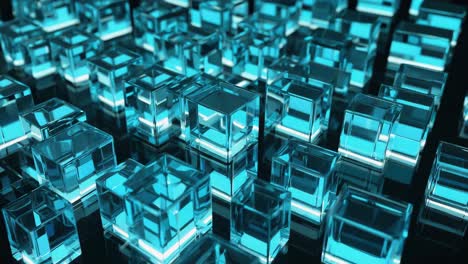 abstract blue glass cubes