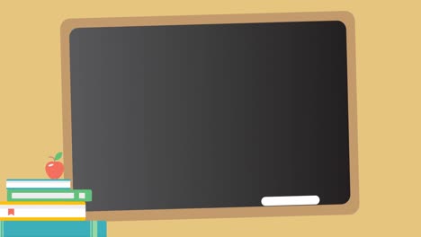 animación del icono del tablero moviéndose sobre un fondo naranja