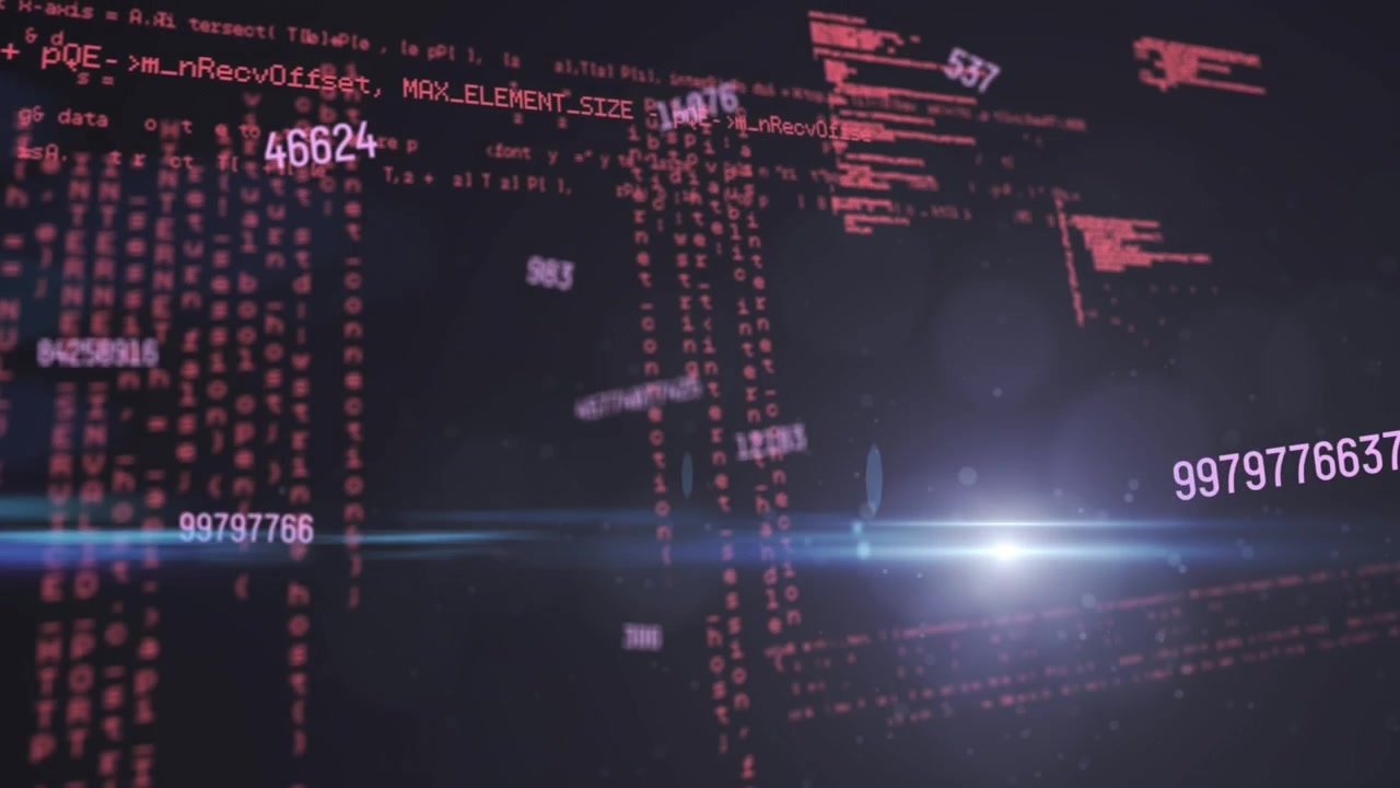 Animation of numbers changing and data processing