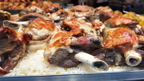 roasted meat shanks with rice