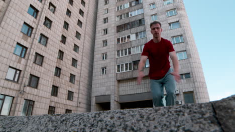 man doing parkour