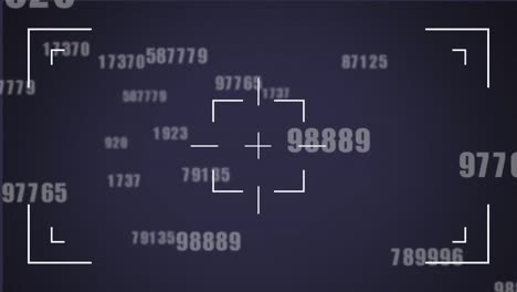 Scope-scanning-over-multiple-changing-numbers-floating-on-blue-background