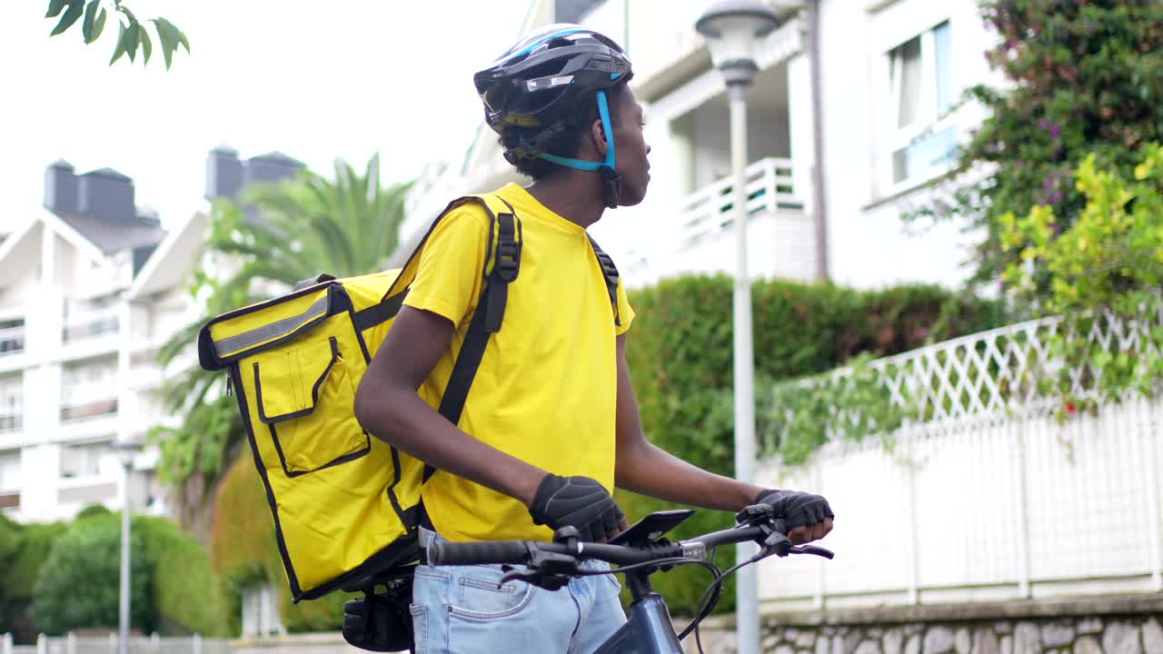 Delivery Person on Bicycle