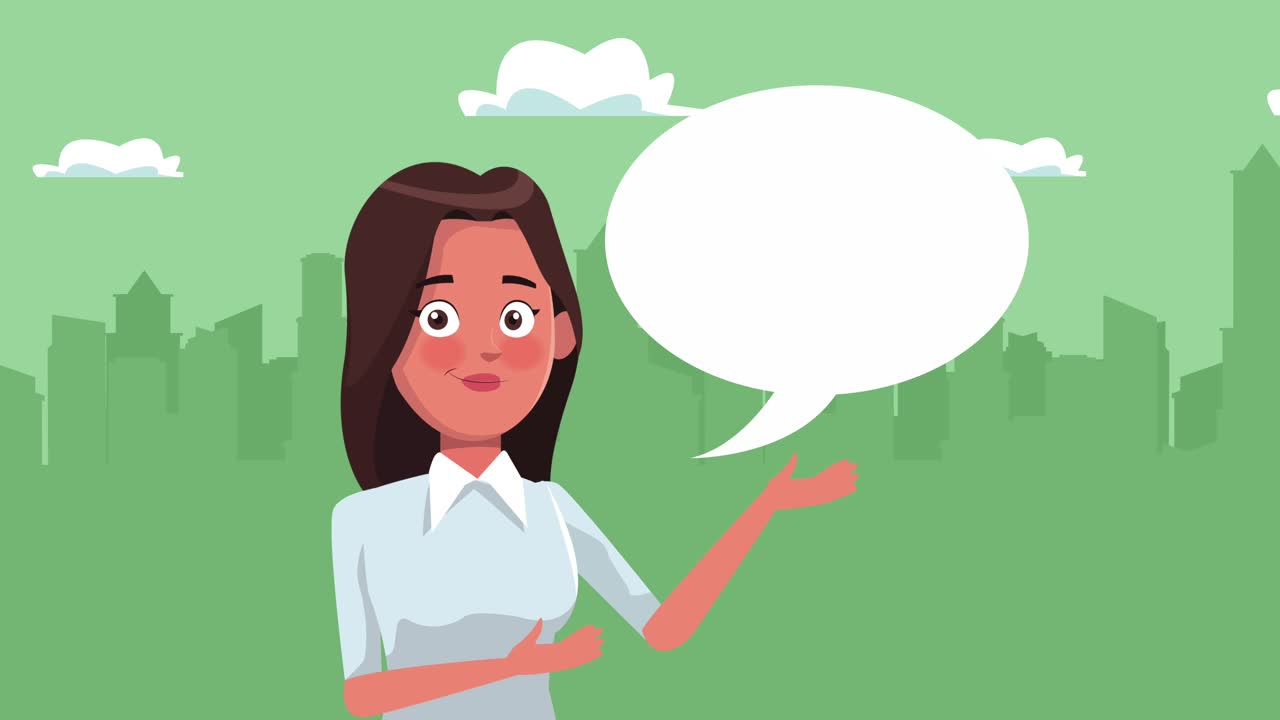 elegant successful businesswoman talking character