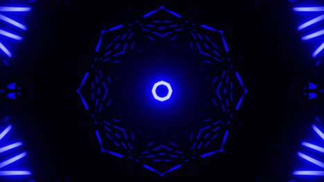 vj loop blue neon kaleidoscope. seamless animation.