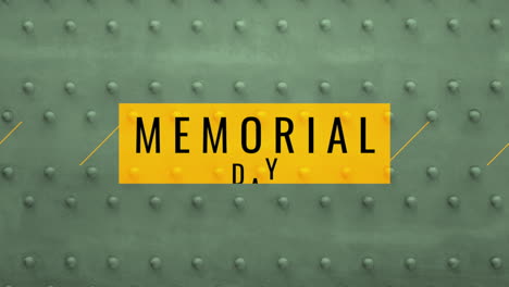 día conmemorativo en acero y textura militar verde