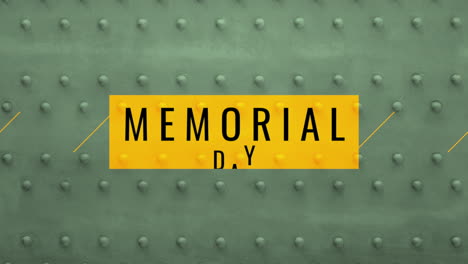 memorial day on steel and green military texture