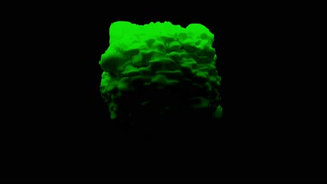 green moving virus displayed on black background with final glitch