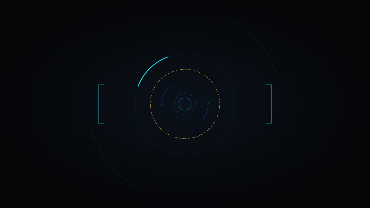 Abstract Digital HUD Interface With Rotating Circular Elements