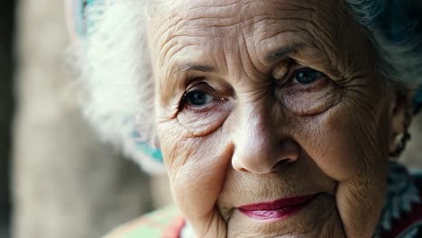 close up portrait of an elderly woman with gray hair and a warm smile