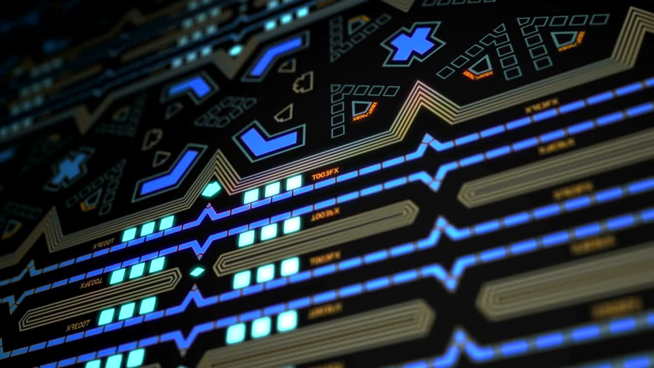 Abstract geometric technology patterns as a kaleidoscope animation