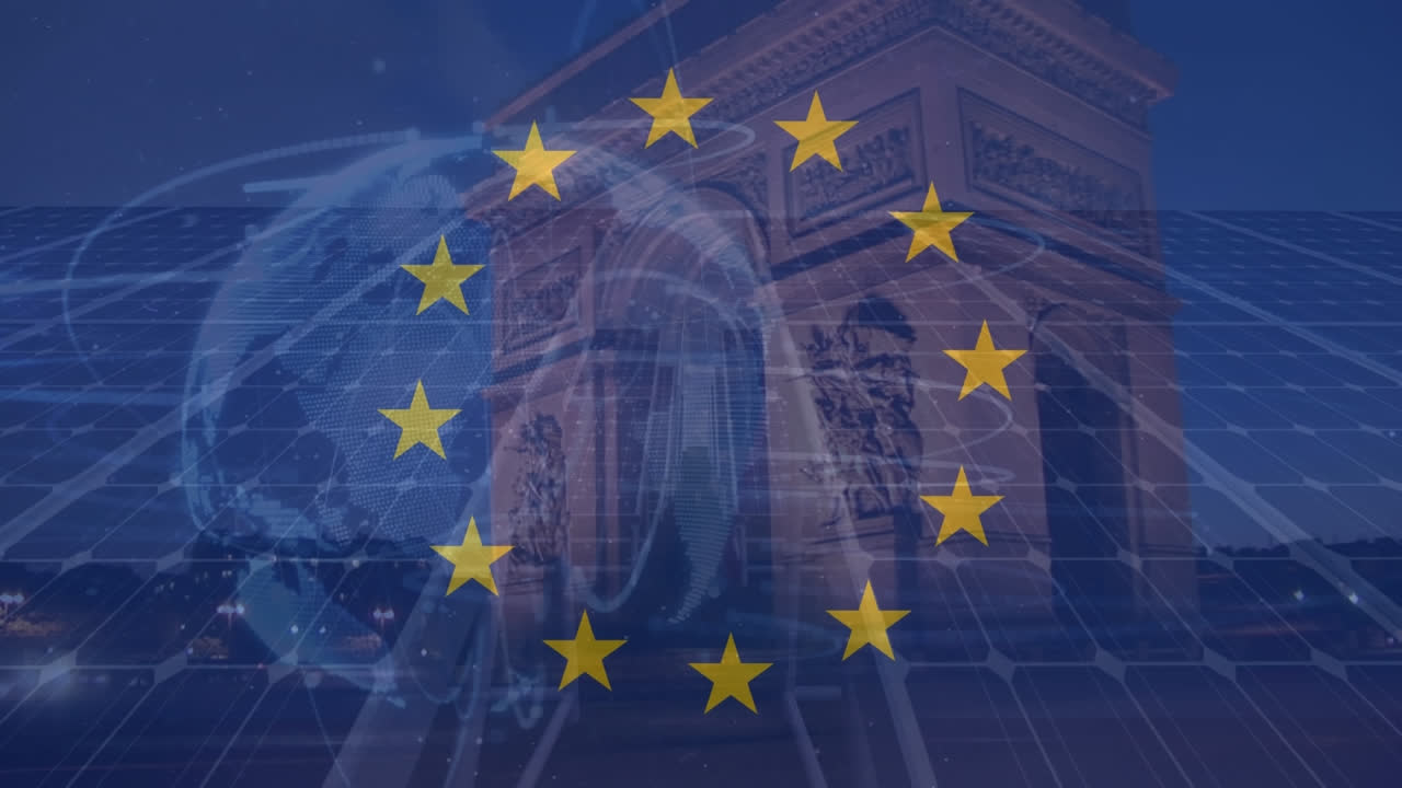 eu 발 위의 도시 풍경 애니메이션