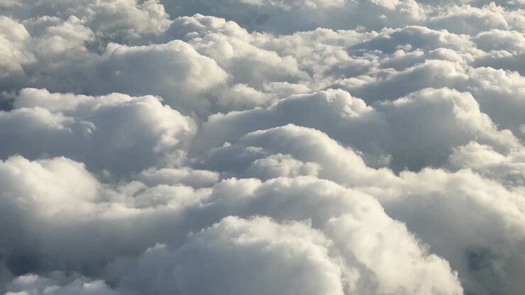 -Resolution 1920x1080 video -Top view sky landscape with white clouds -Shoting from plane