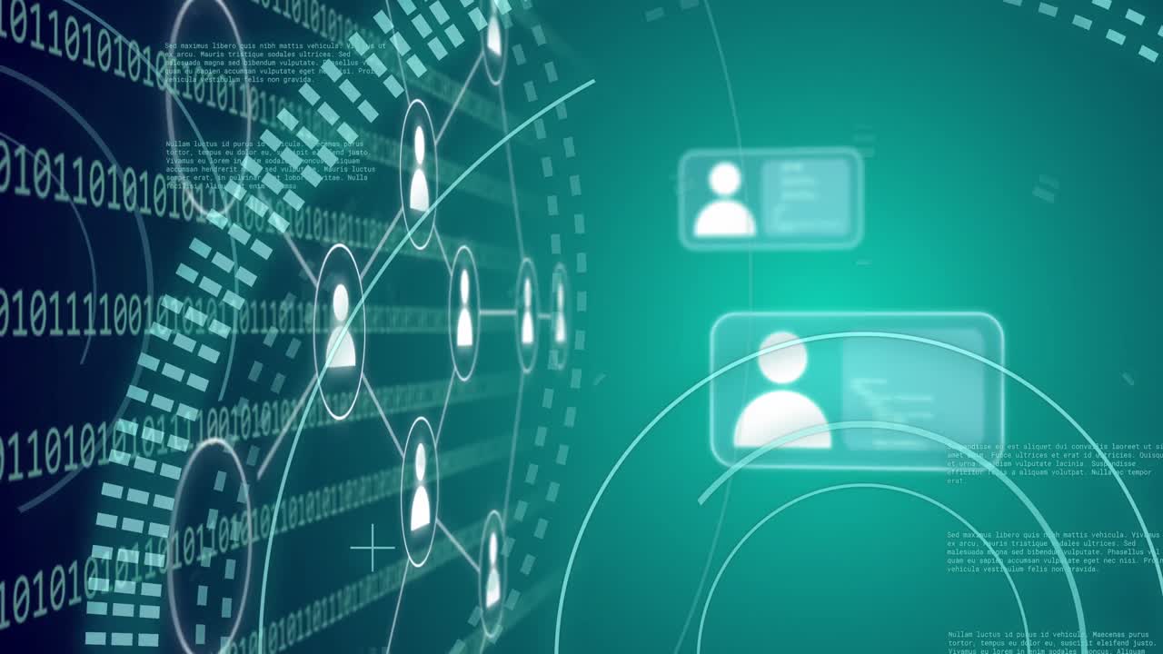 Animation of scope scanning, icons and data processing
