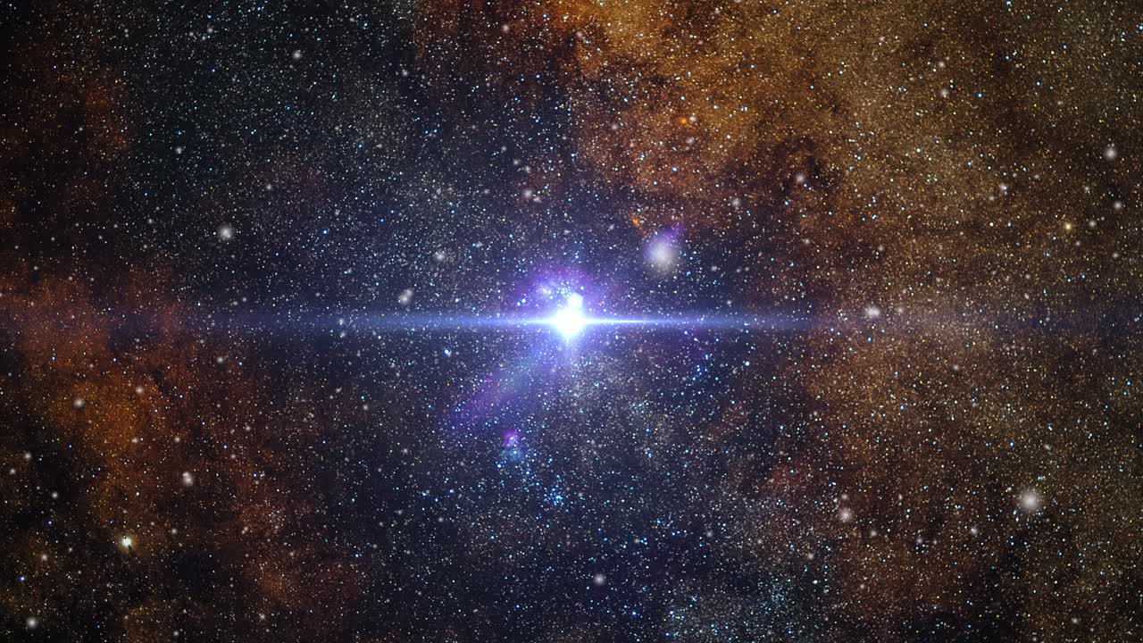 vía láctea en el universo y una luz brillante