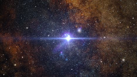 milky way in the universe and a bright light