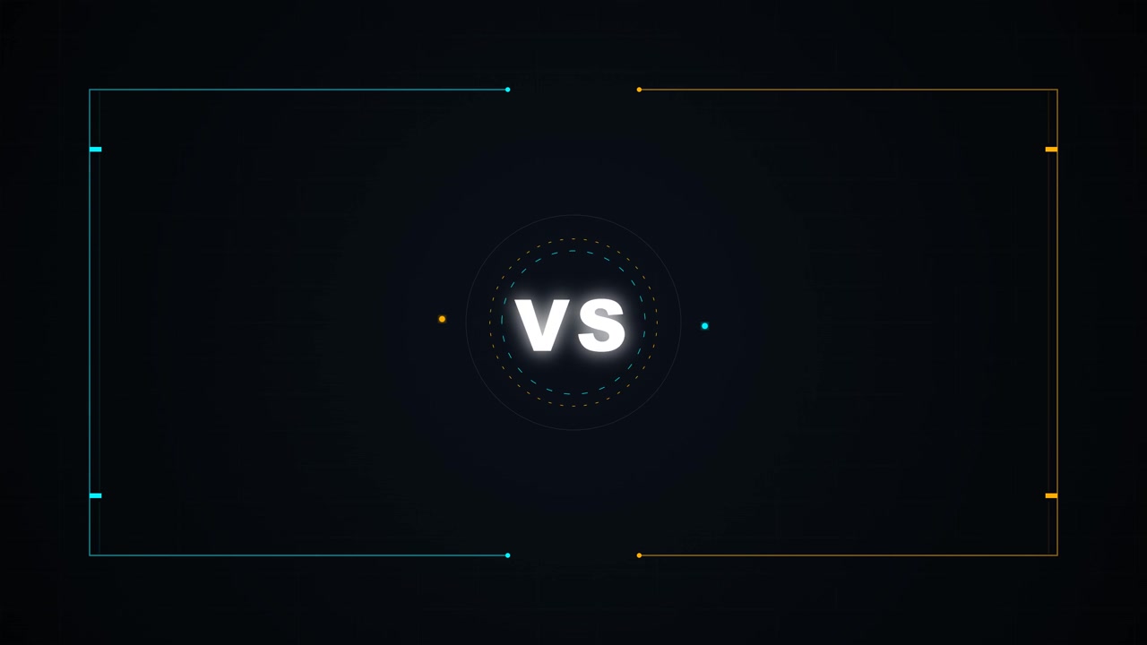 Grafica in movimento per schermata di sfida con elementi HUD futuristici