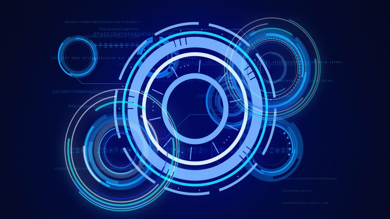 animación de escaneos y procesamiento de datos a través de una pantalla digital